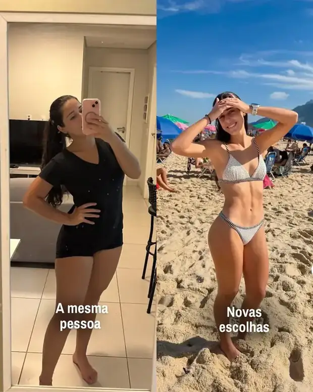 Transformação de aluna VO2 — antes e depois