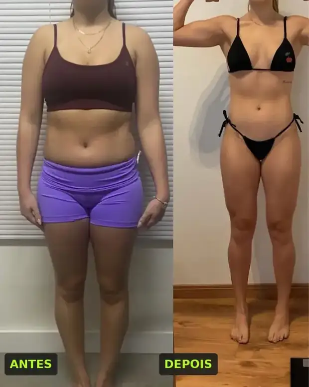 Transformação de aluna VO2 — antes e depois