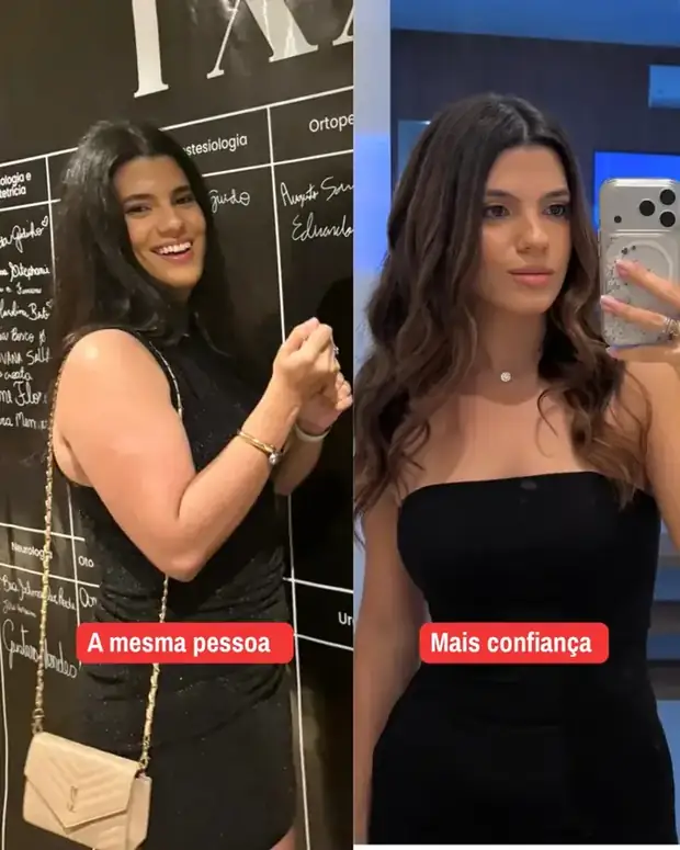 Transformação de aluna VO2 — antes e depois