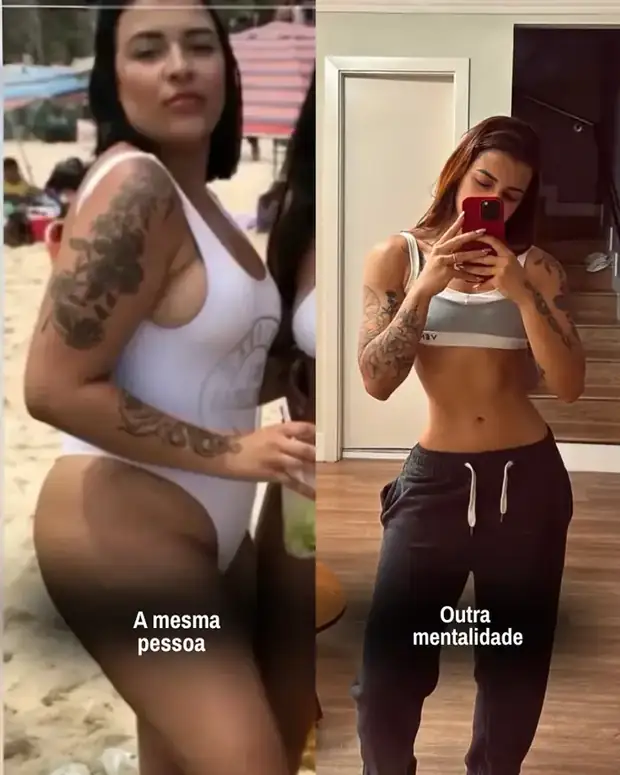 Transformação de aluna VO2 — antes e depois